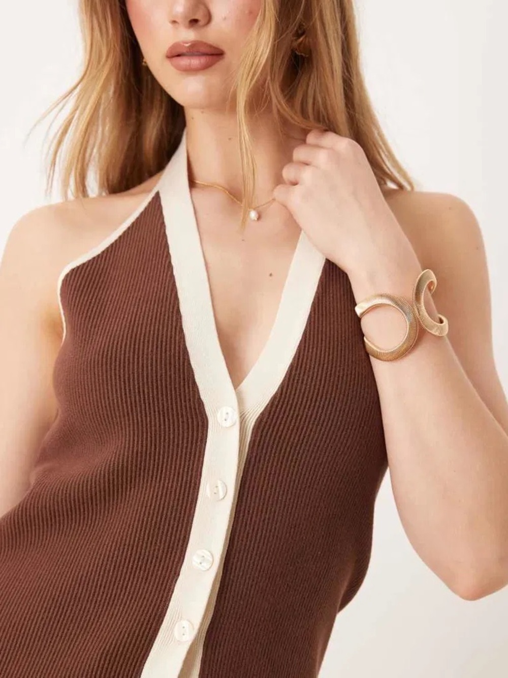 NWT A&F Ribbed Halter Neck Top - Picture 3 of 12